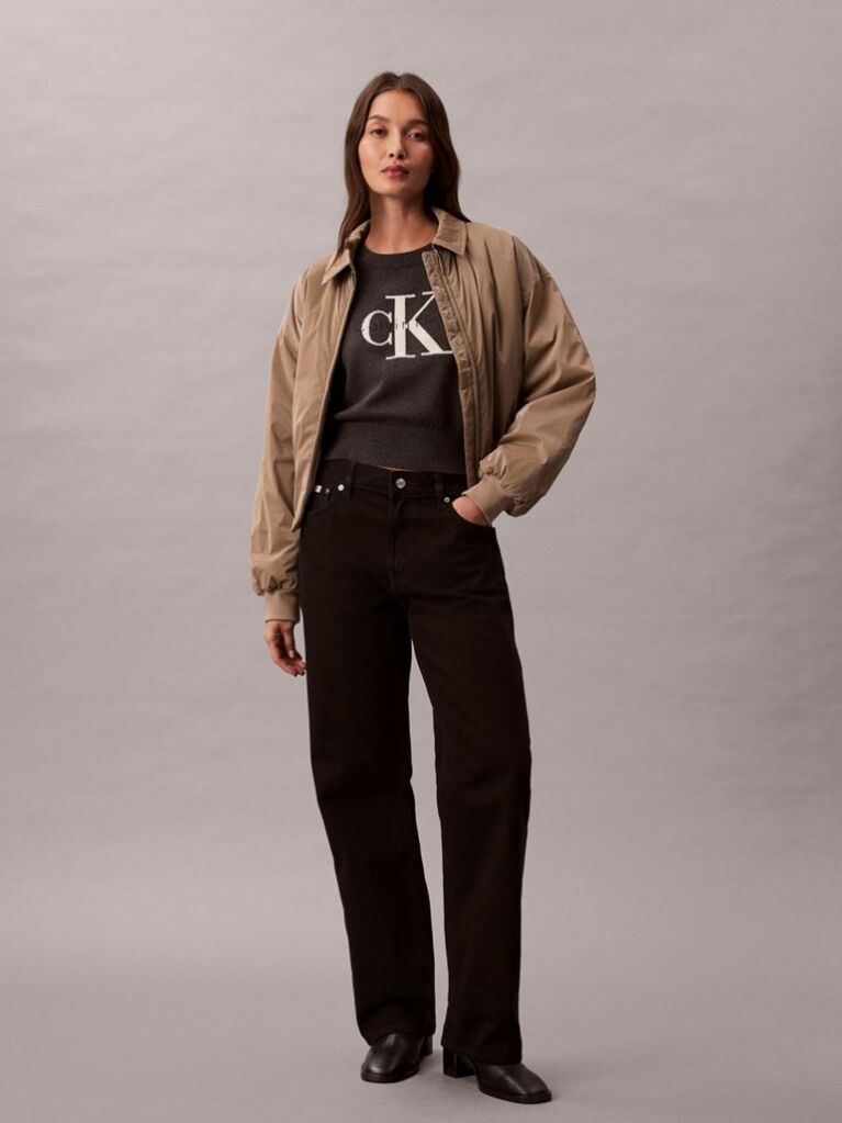 Grey Monologo Cropped Jumper  Women