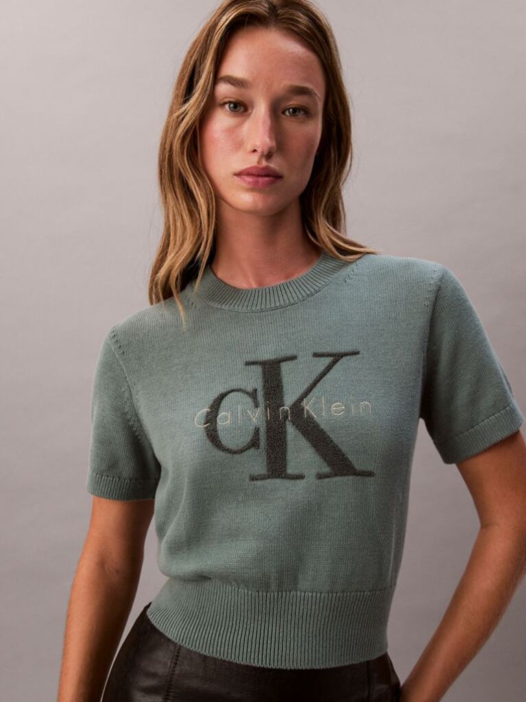 Green Monologo Cropped Jumper  Women