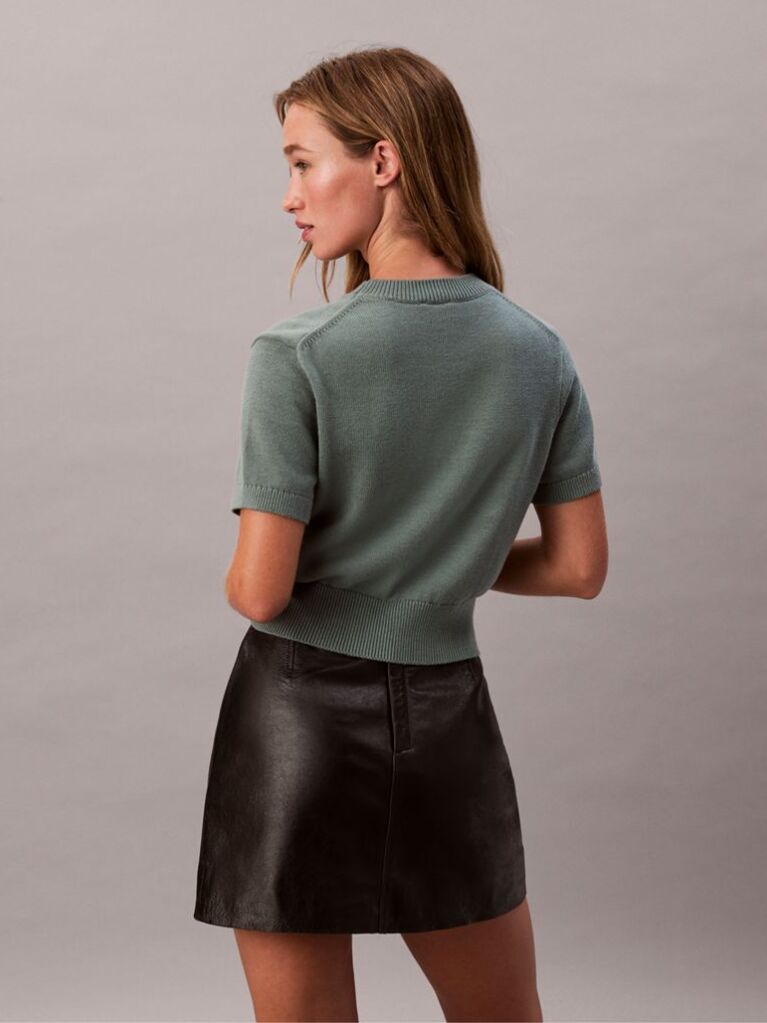 Green Monologo Cropped Jumper  Women