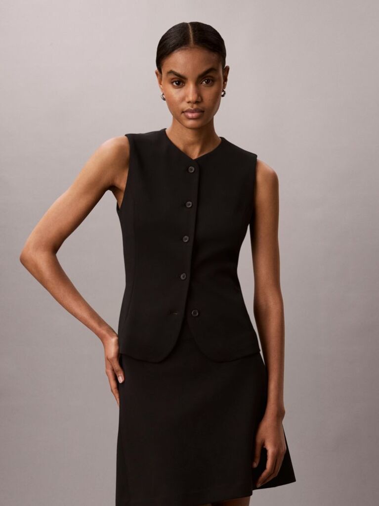 Μαύρο Tailored Γιλέκο Με Κουμπιά  Γυναίκα