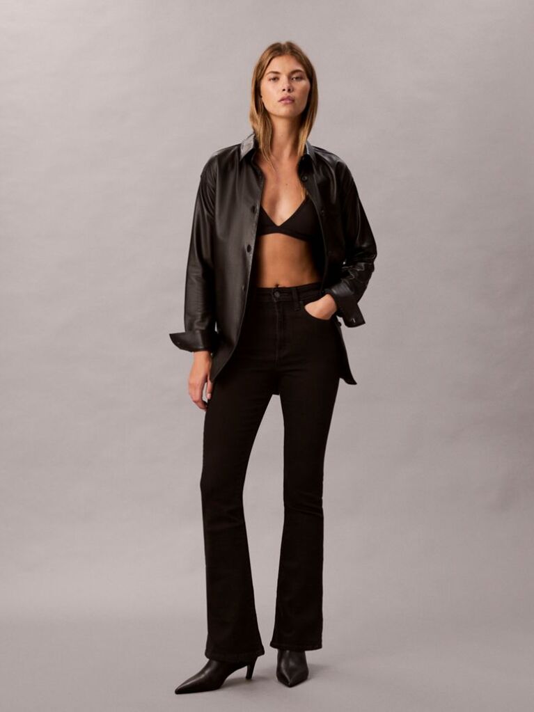 Black High Rise Flared Jeans  Women