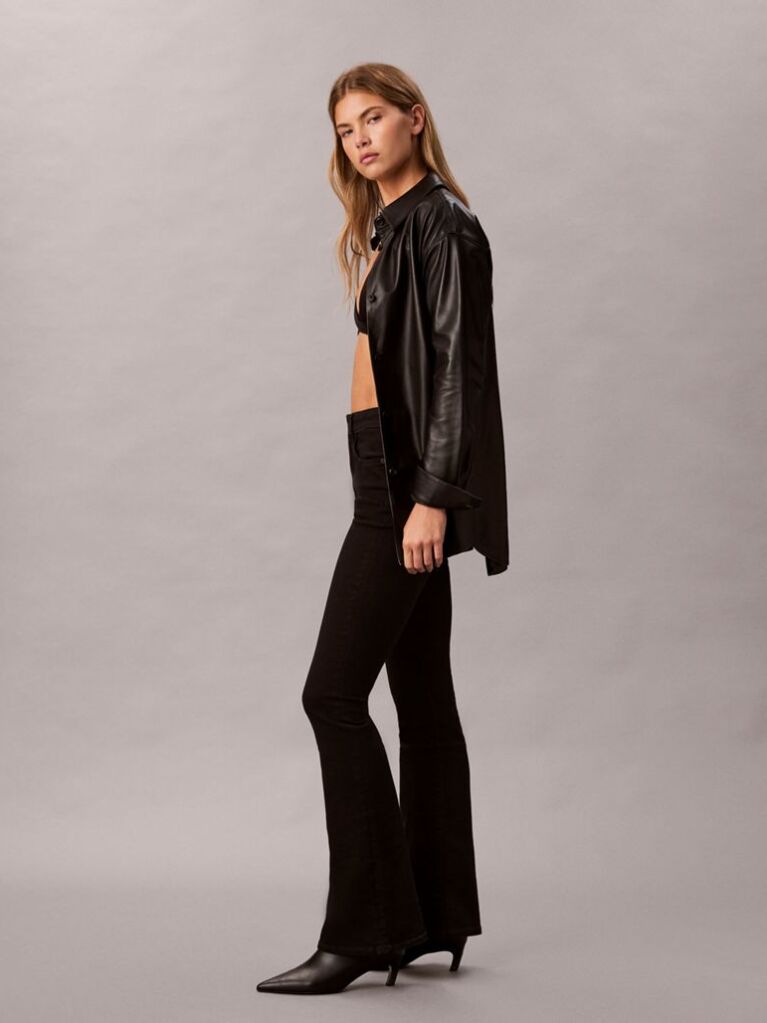 Black High Rise Flared Jeans  Women