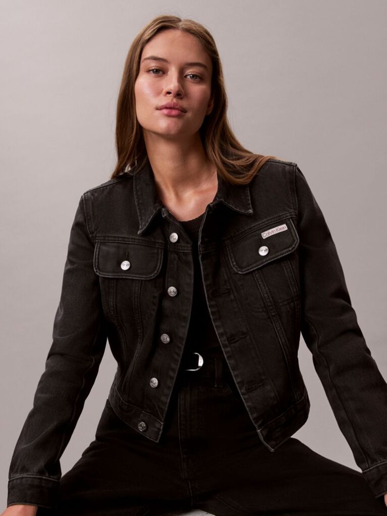 Μαύρο 90s Denim Crop Τζάκετ  Γυναίκα