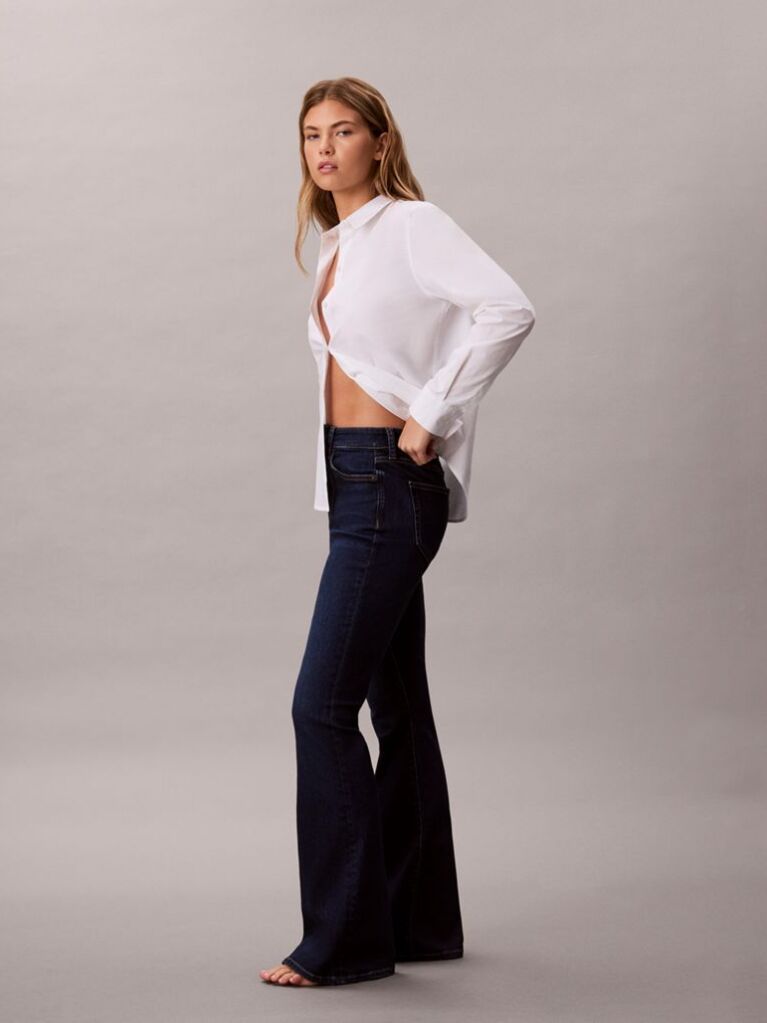 Blue High Rise Flared Jeans  Women