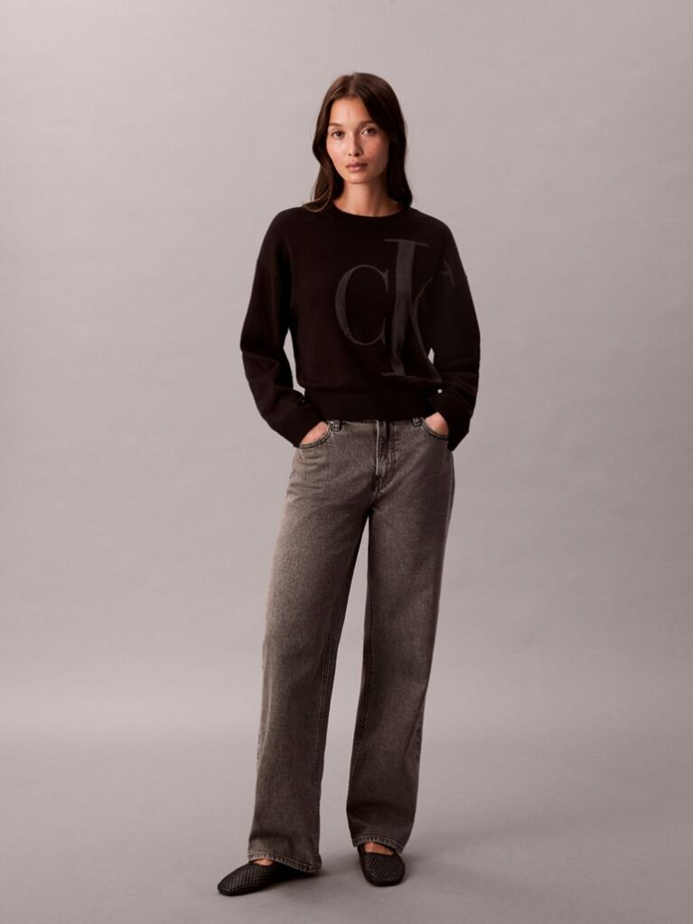 Black Smooth Cotton Monogram Jacquard Top  Women