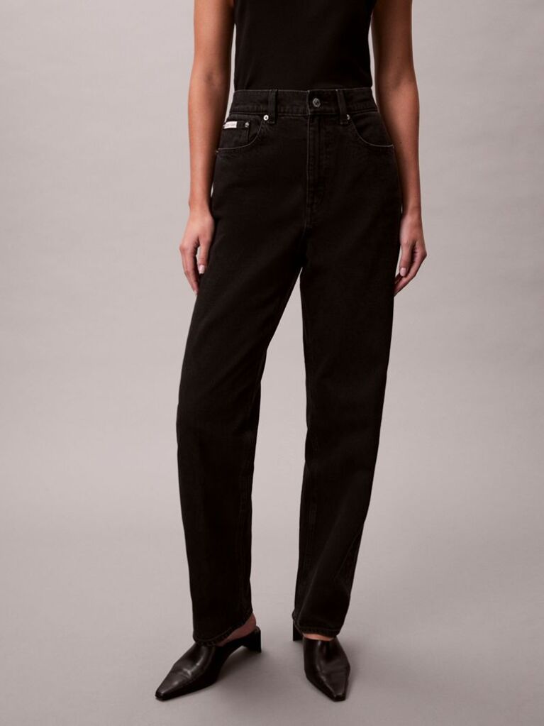 Black High Rise Tapered Jeans  Women