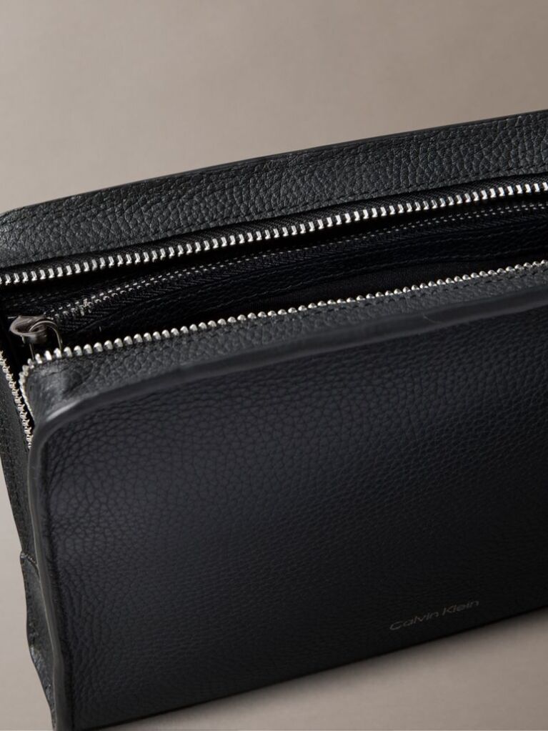 Black Foil Embossed Logo Pouch  Men