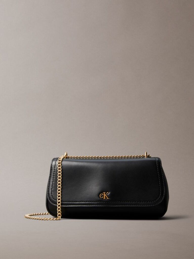 Black Monogram Logo Hardware Chain Small Shoulder Bag  Women