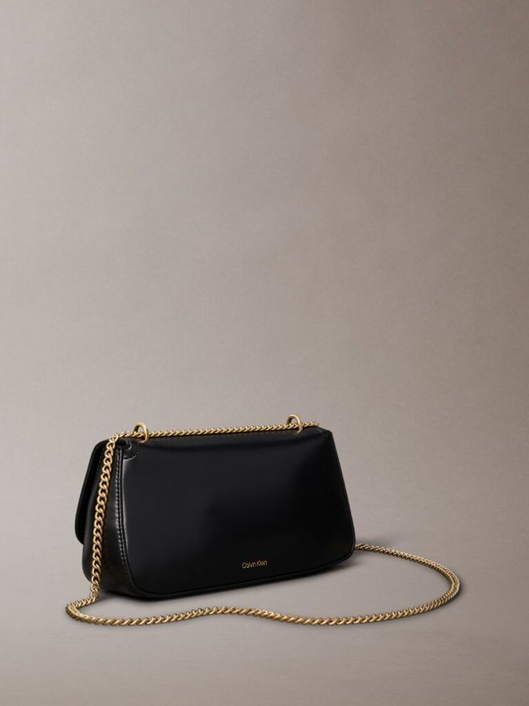 Black Monogram Logo Hardware Chain Small Shoulder Bag  Women
