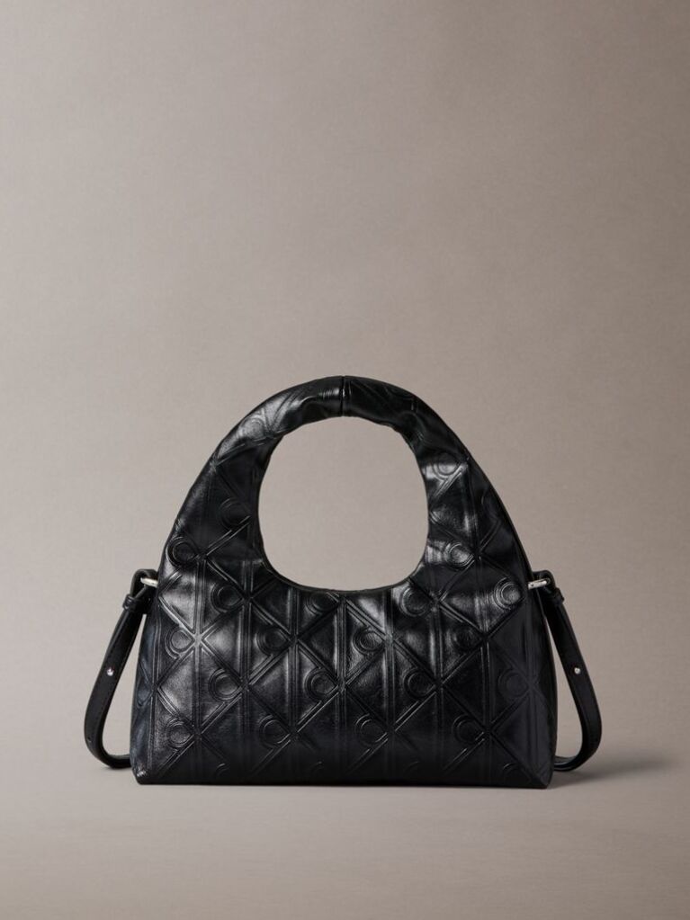 Black Puffer Emblem Logo Small Bag  Women