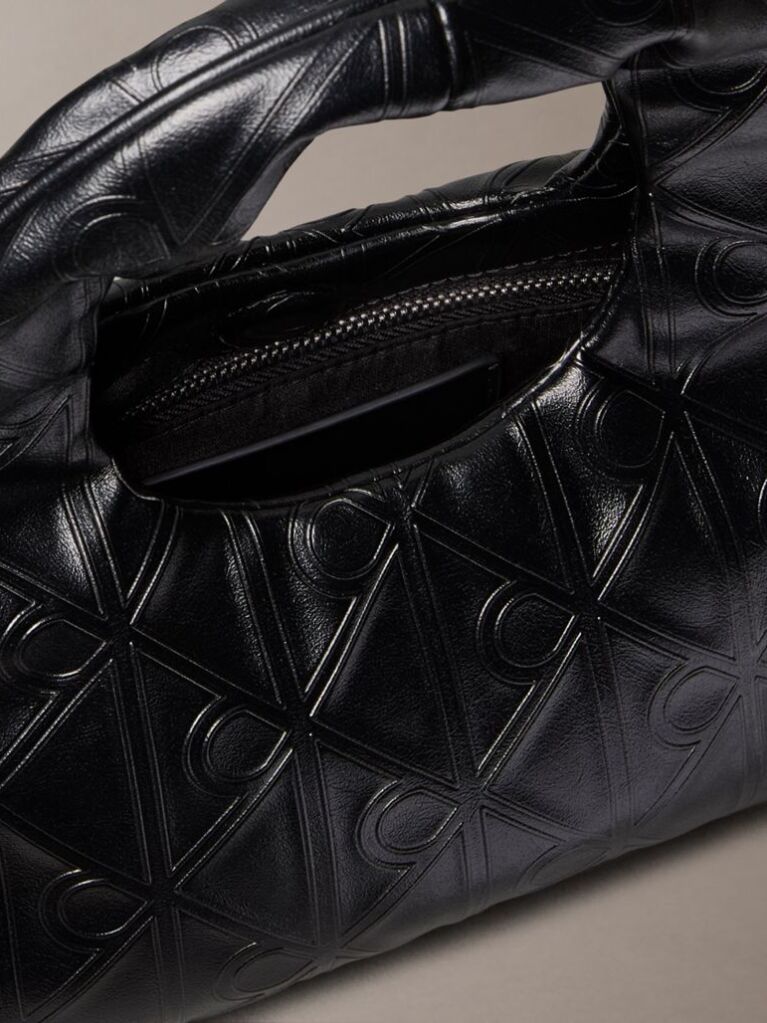 Black Puffer Emblem Logo Small Bag  Women