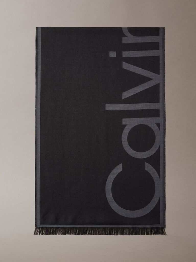 Black Logo Jacquard Stole  Women