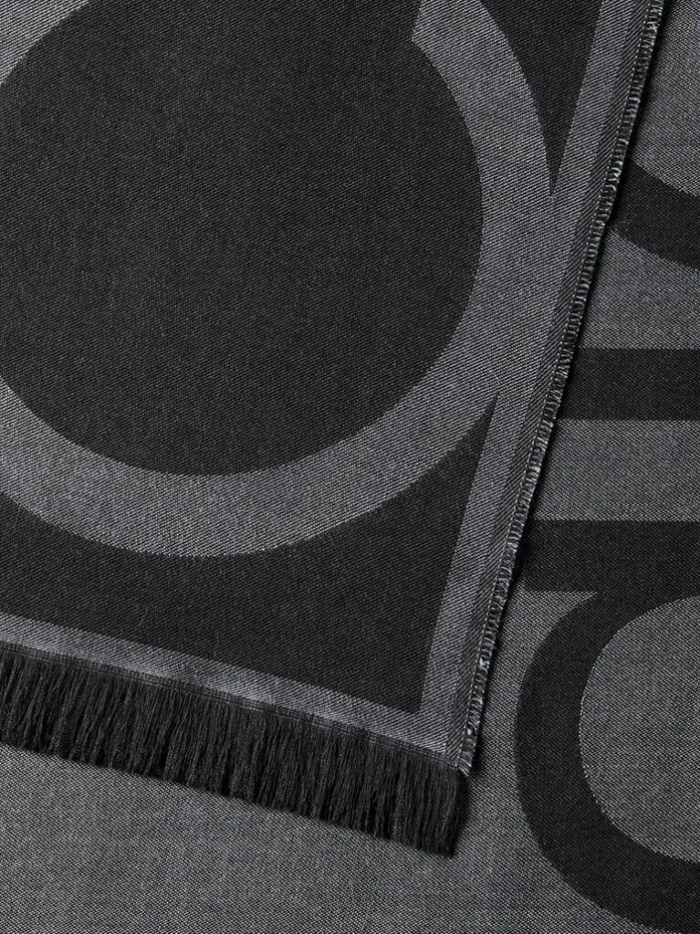 Black Logo Jacquard Stole  Women