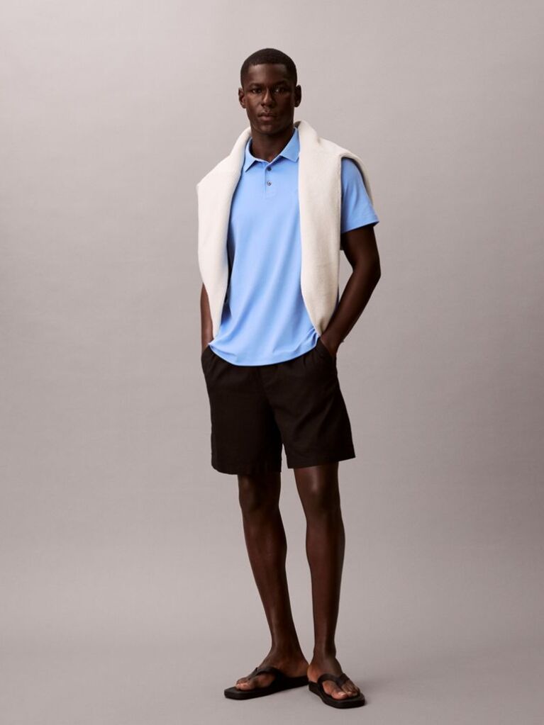 Blue Pima Cotton Polo Shirt  Men