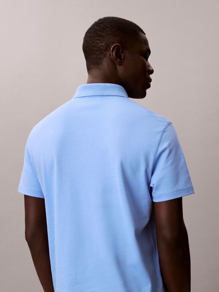 Blue Pima Cotton Polo Shirt  Men