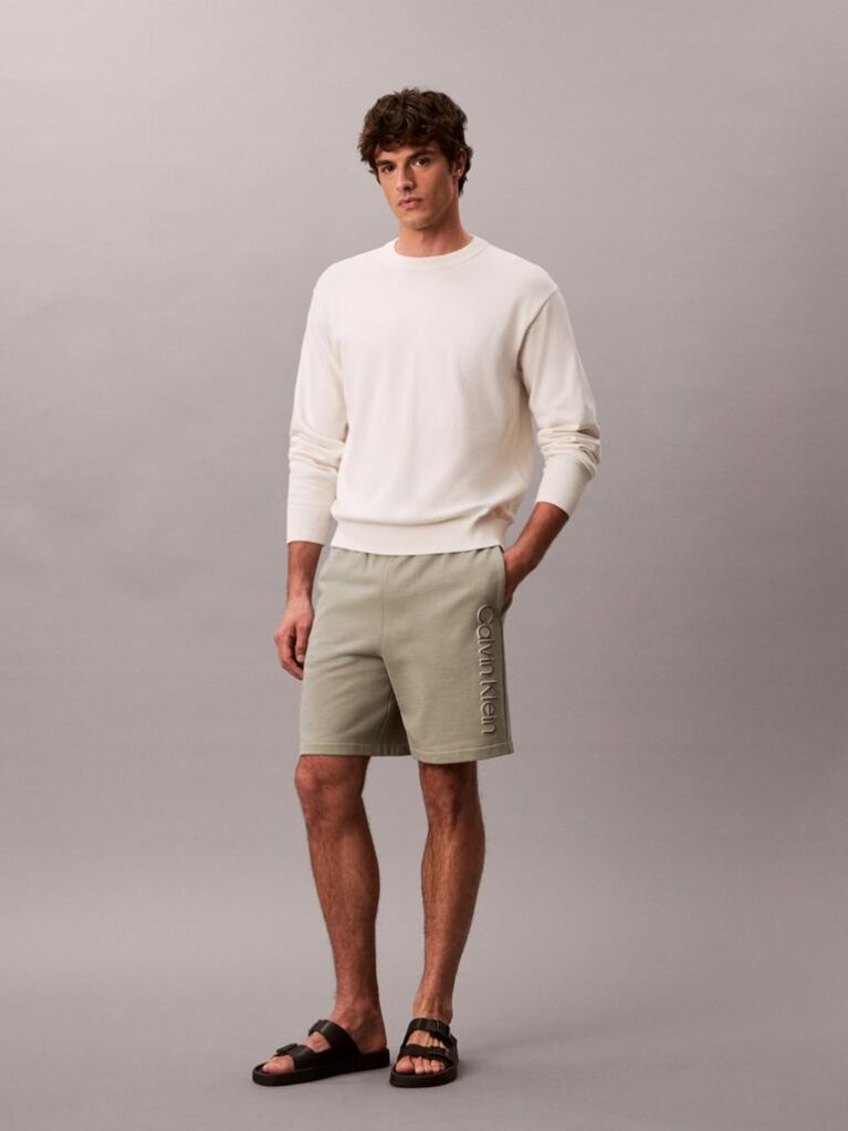 Green Graphic Logo Terry Shorts  Men