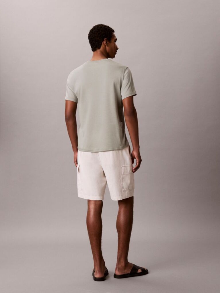 Grey Slim Fit Logo Patch Fluid Cotton T-Shirt  Men