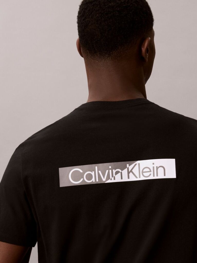 Black Split Graphic Logo T-Shirt  Men