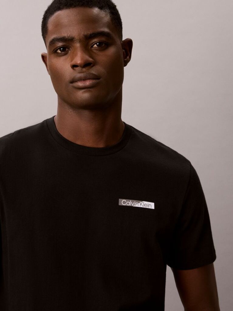 Black Split Graphic Logo T-Shirt  Men