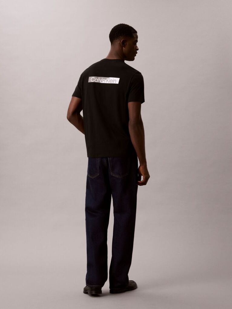 Black Split Graphic Logo T-Shirt  Men