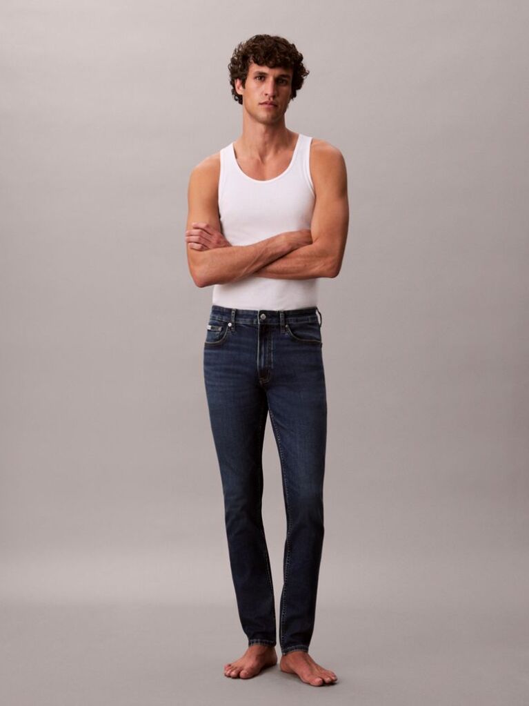 Denim Skinny Τζιν Με Εφέ Ξεβάμματος  Άνδρας