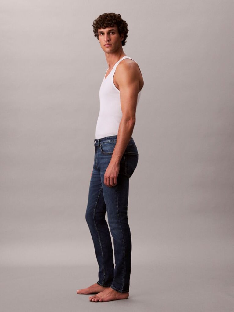 Denim Skinny Τζιν Με Εφέ Ξεβάμματος  Άνδρας