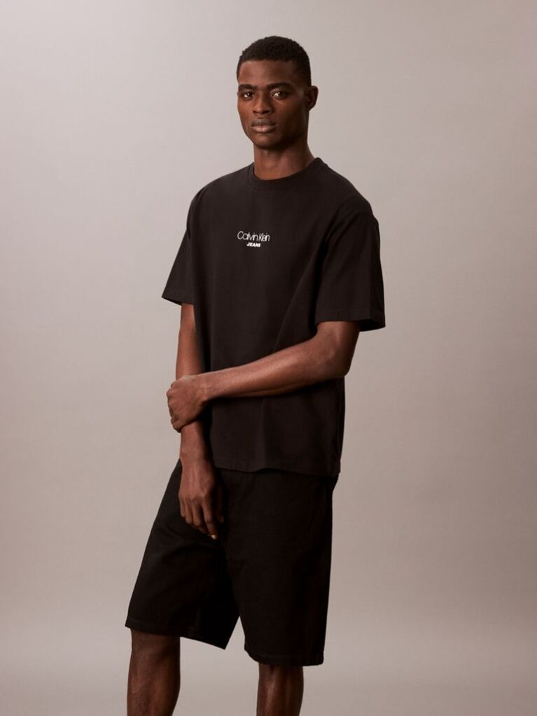 Black Logo Graphic Relaxed T-Shirt  Men