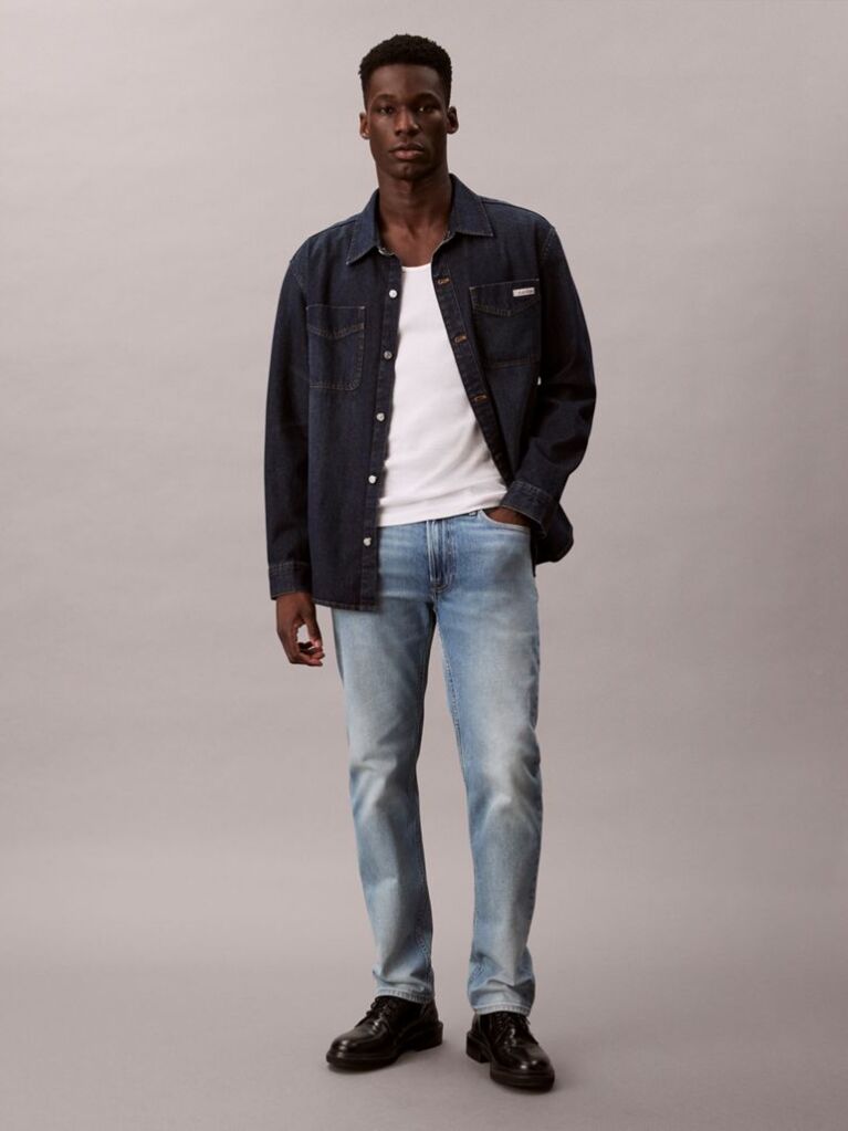 Blue Slim Straight Jeans  Men