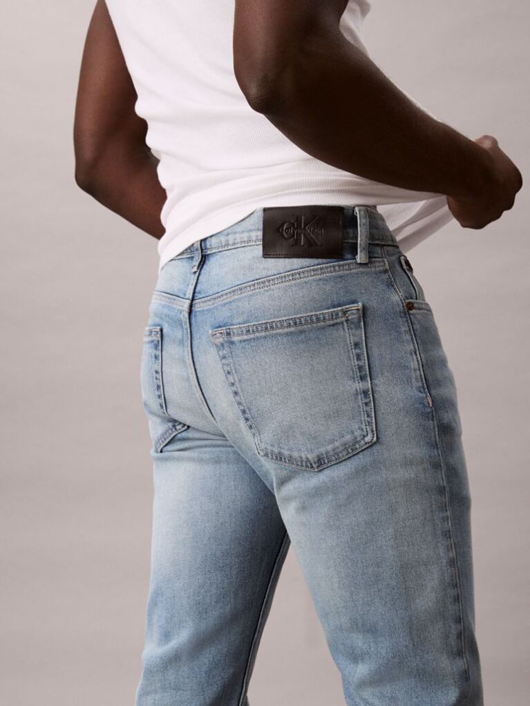 Blue Slim Straight Jeans  Men
