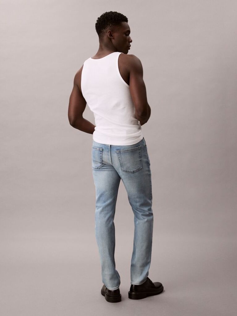 Blue Slim Straight Jeans  Men