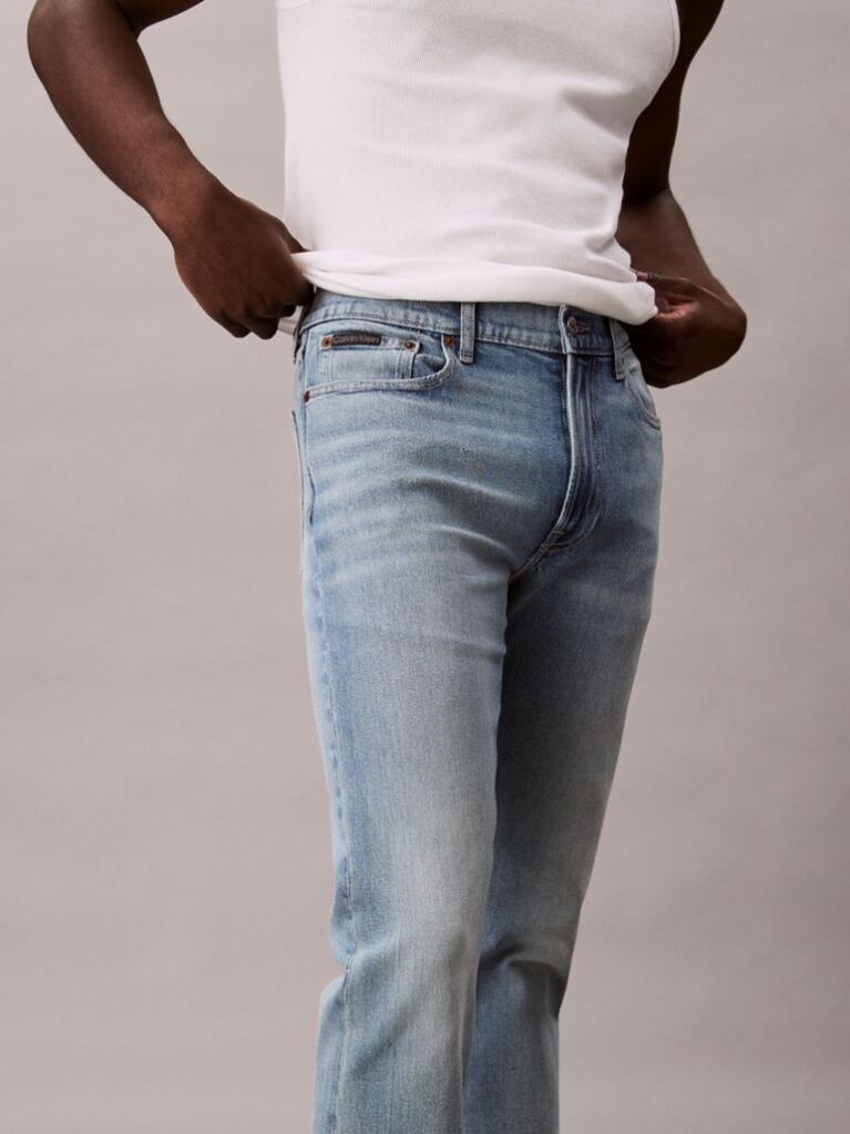 Blue Slim Straight Jeans  Men