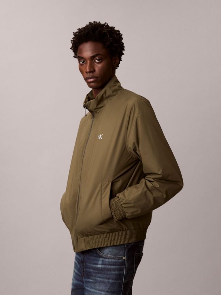 Green Padded Harrington Jacket  Men