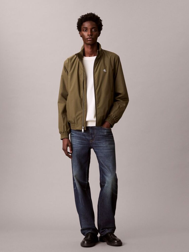 Green Padded Harrington Jacket  Men