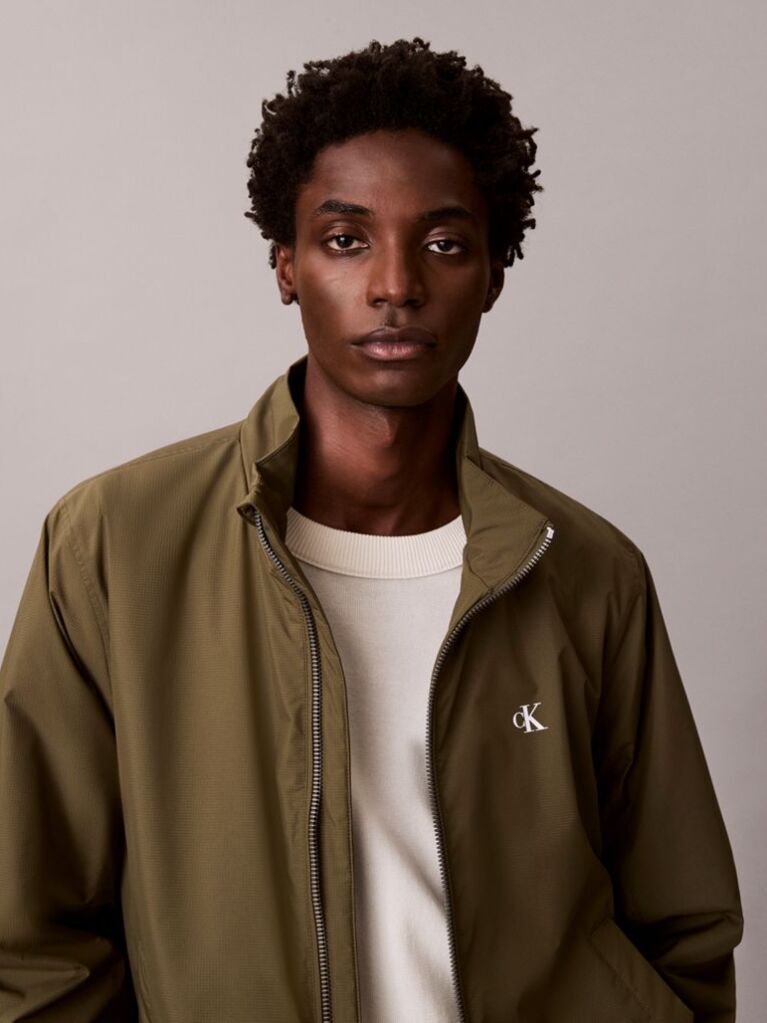 Green Padded Harrington Jacket  Men