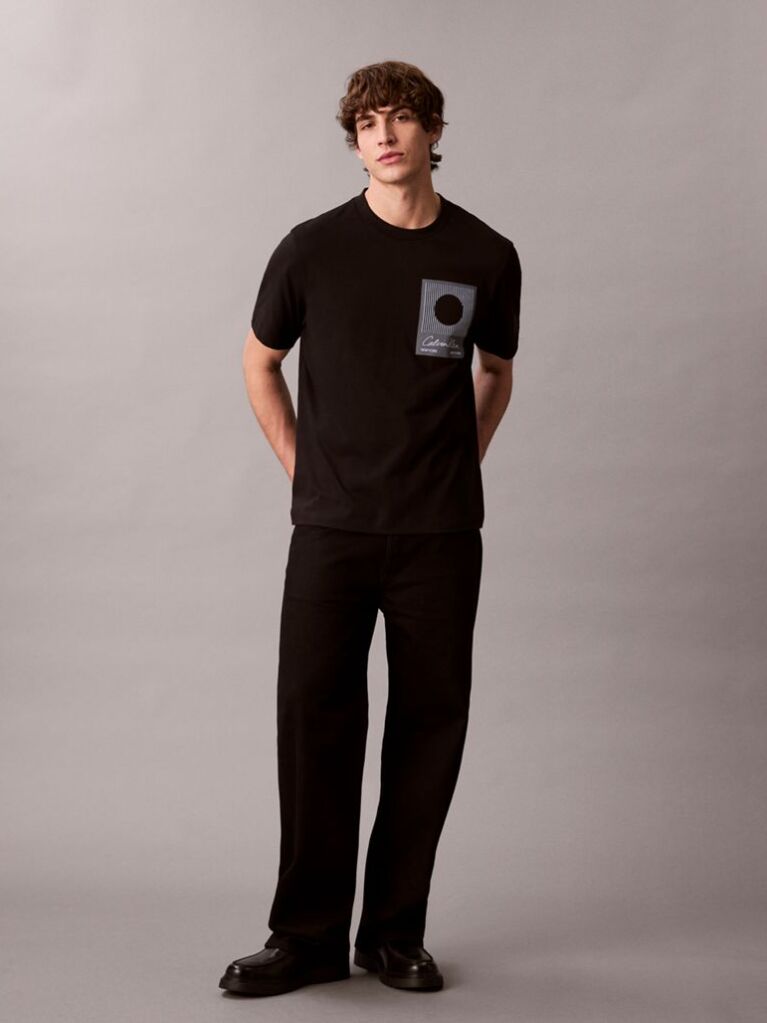Black Calvin Klein Matches Graphic Tee  Men