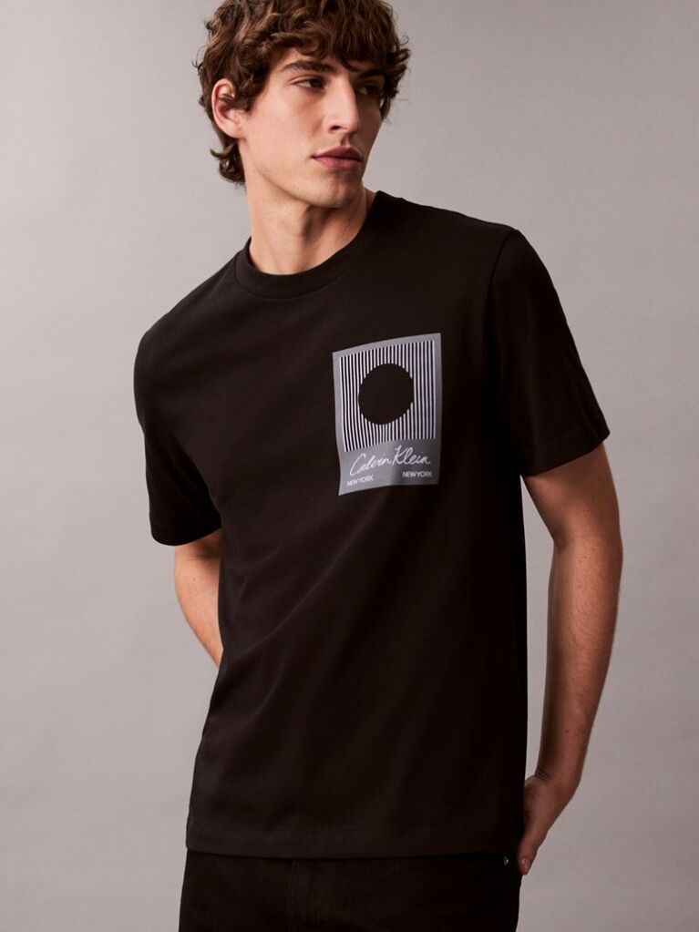 Black Calvin Klein Matches Graphic Tee  Men