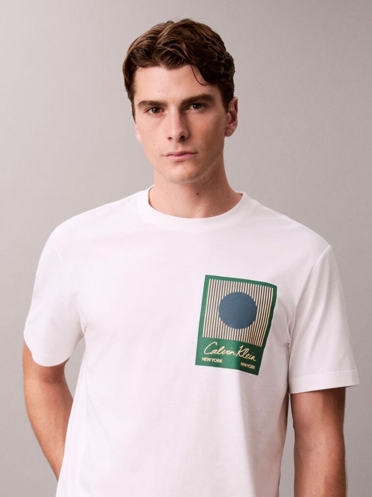 White Calvin Klein Matches Graphic Tee  Men