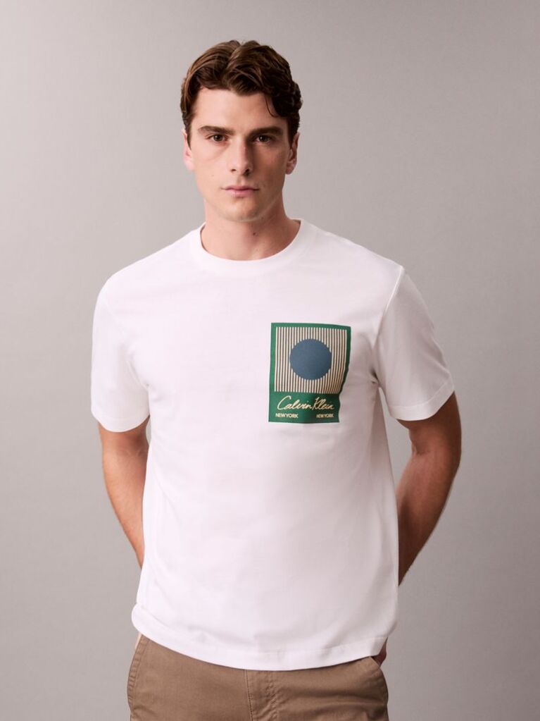 White Calvin Klein Matches Graphic Tee  Men