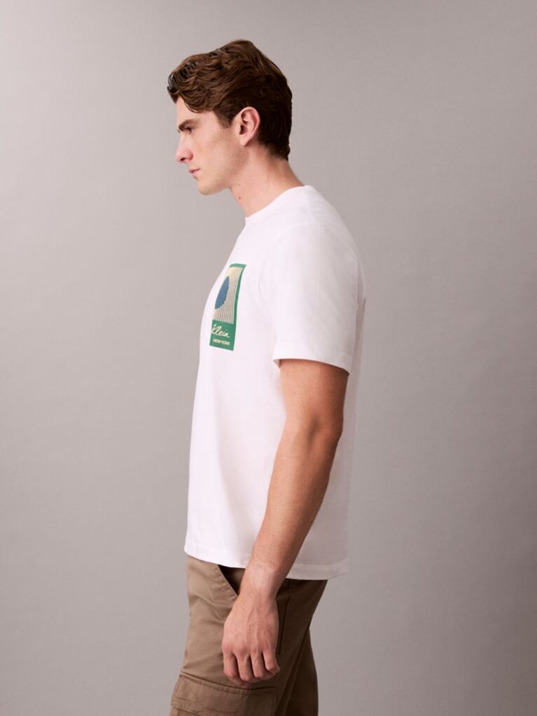 White Calvin Klein Matches Graphic Tee  Men