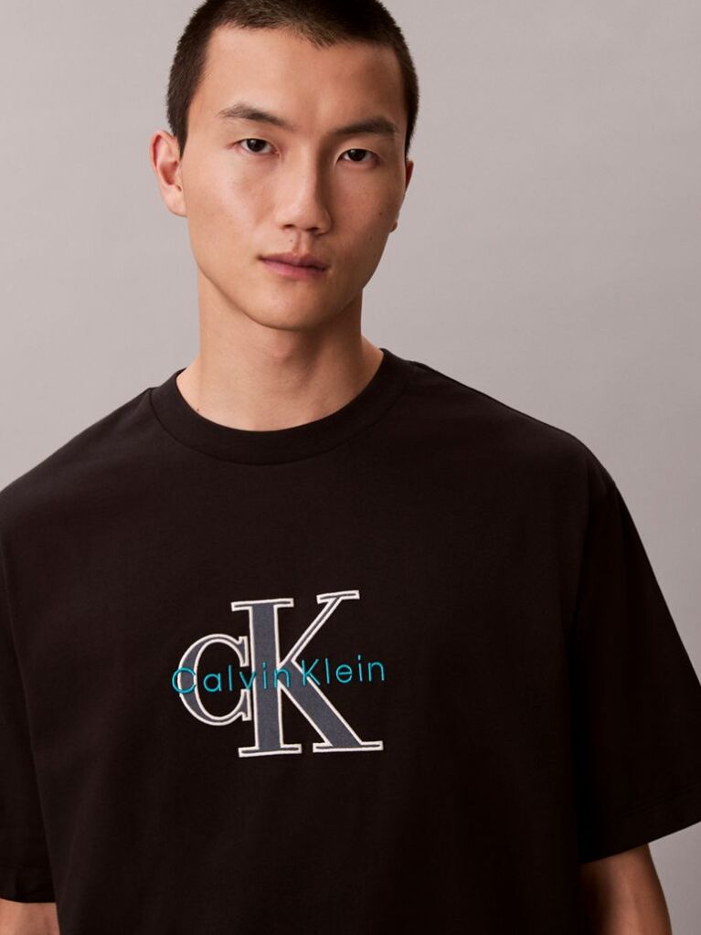 Black Monologo Graphic Relaxed T-Shirt  Men