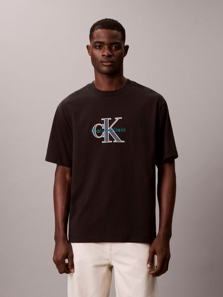 Black Monologo Graphic Relaxed T-Shirt  Men