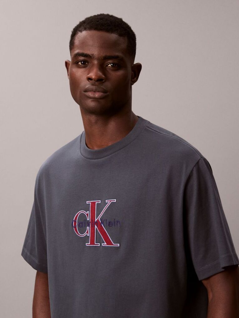 Blue Monologo Graphic Relaxed T-Shirt  Men