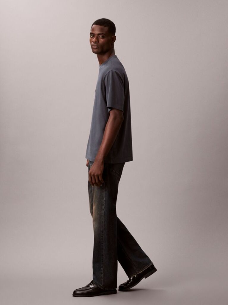 Blue Monologo Graphic Relaxed T-Shirt  Men