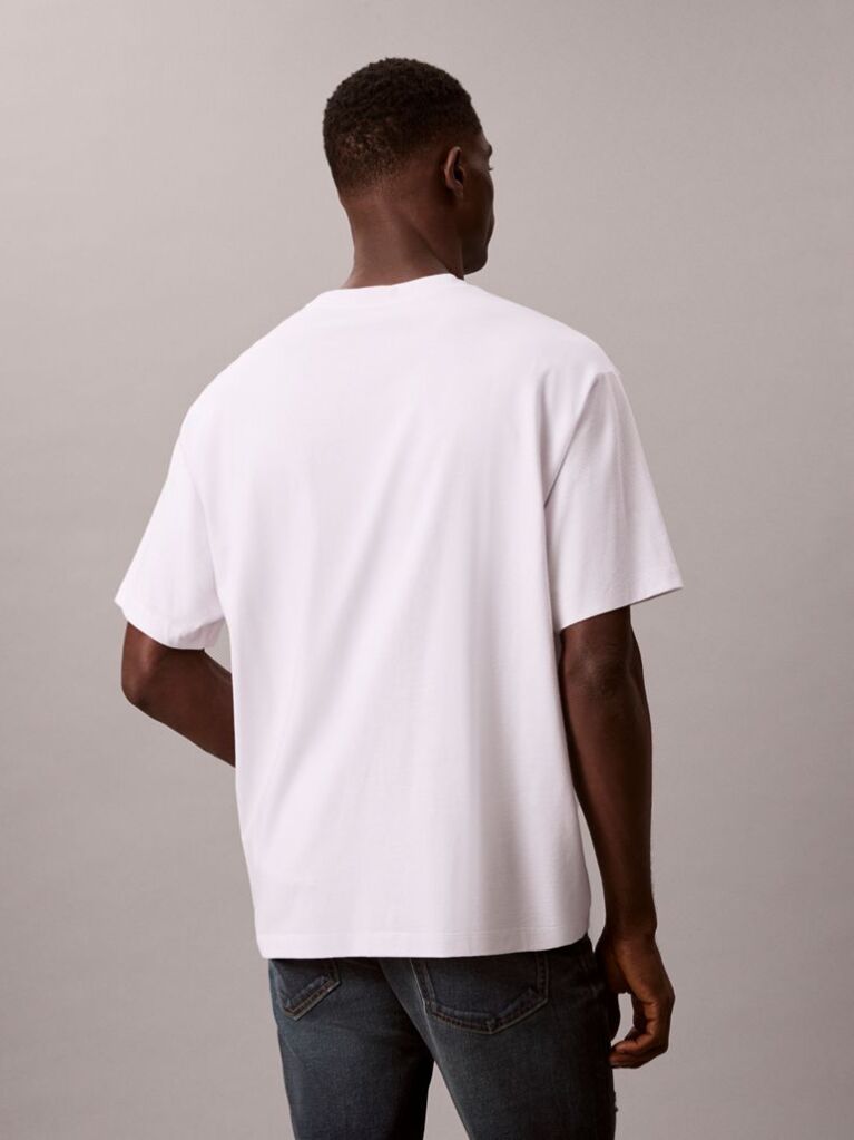 White Monologo Graphic Relaxed T-Shirt  Men