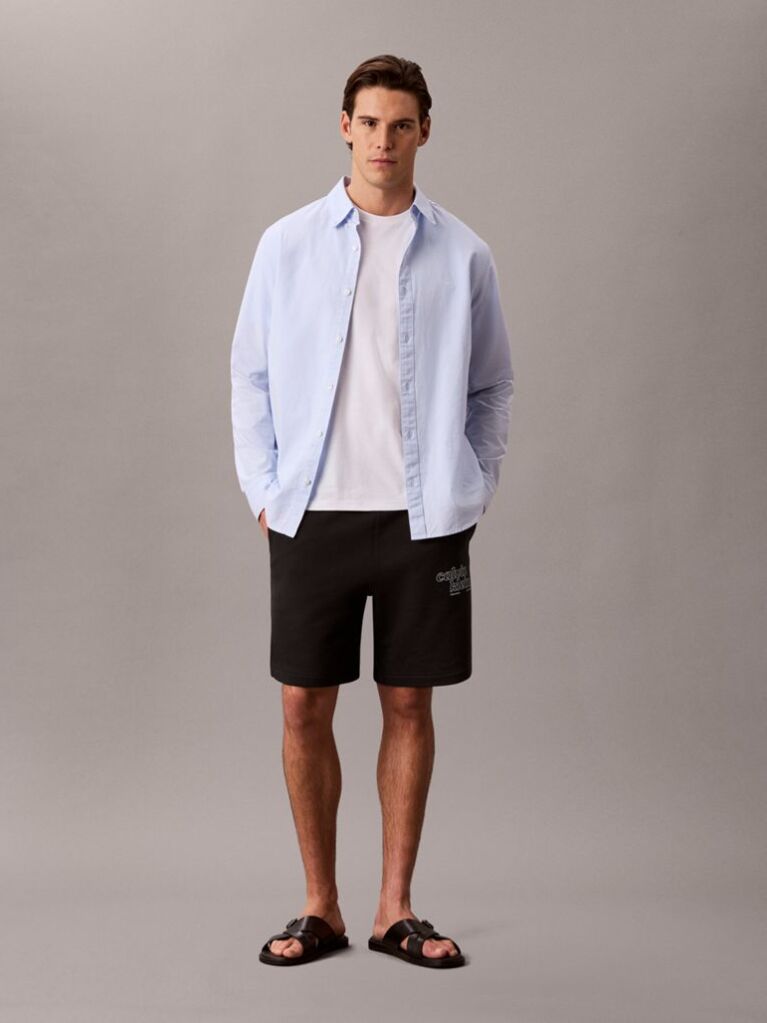 Black Graphic Logo Terry Shorts  Men