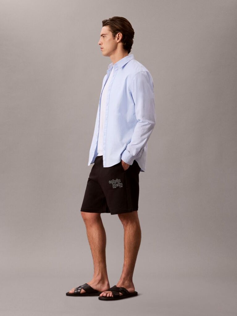 Black Graphic Logo Terry Shorts  Men