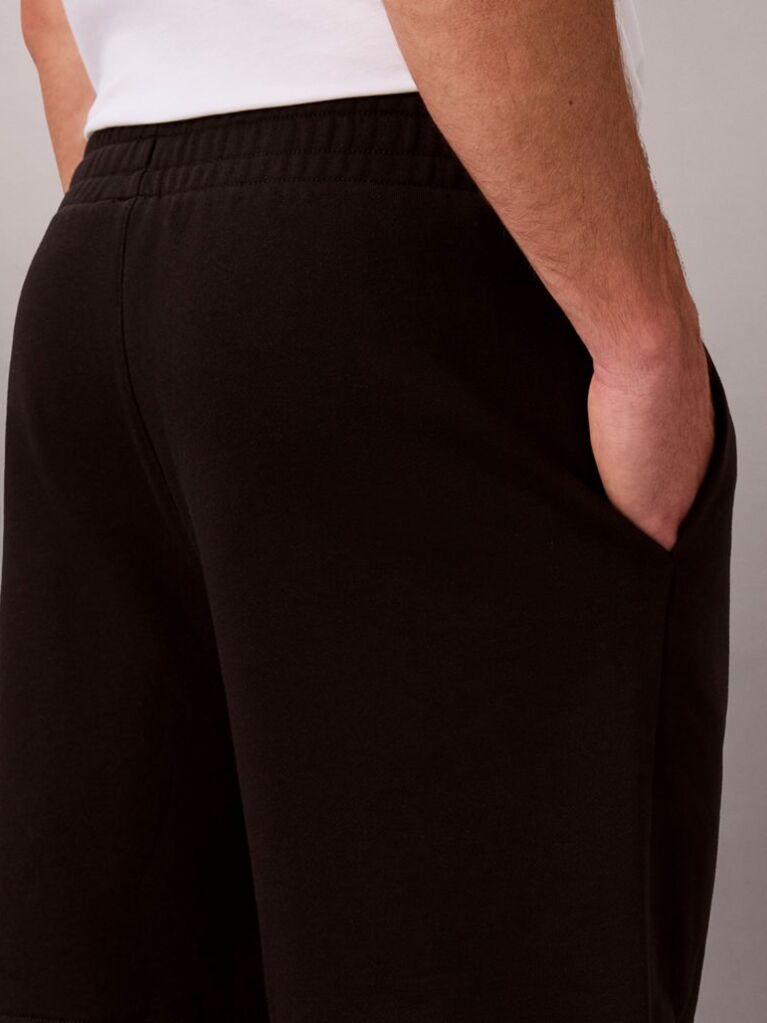 Black Graphic Logo Terry Shorts  Men