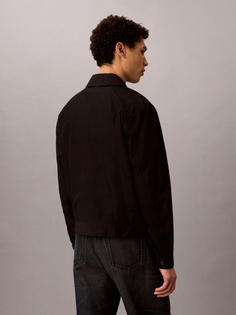 Black Ripstop Trucker Jacket  Men