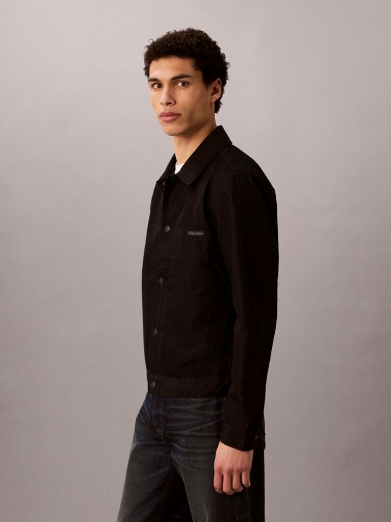 Black Ripstop Trucker Jacket  Men
