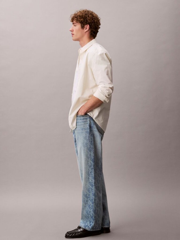 Denim Τζιν 90s Με Logo Print Και Ίσια Γραμμή  Άνδρας